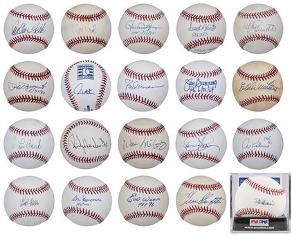 Lot of (20) Baseball Hall of Famers & Legends Single Signed Baseballs (PSA/DNA, JSA, Beckett, SGC & Tristar)